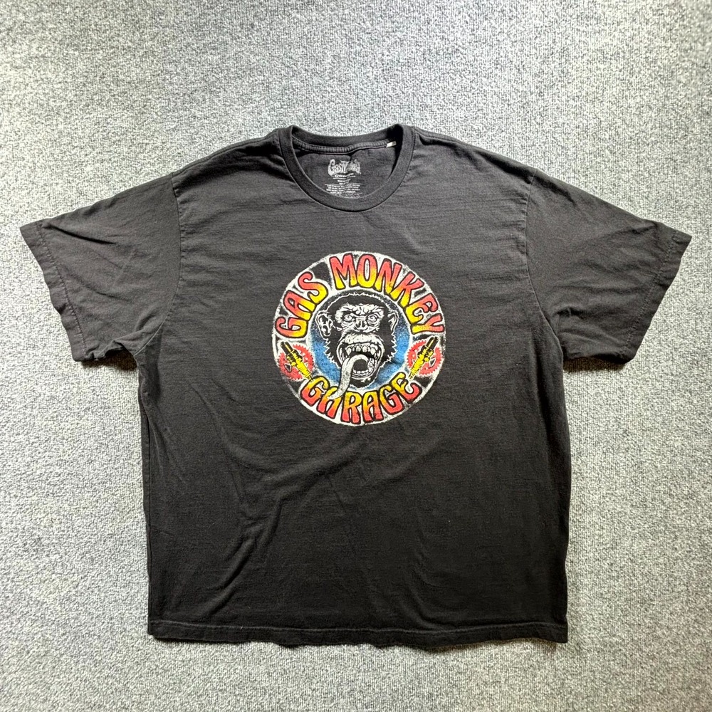 Gas Monkey Garage T-Shirt Men's 3XL Chest Black Graphic 100% Cotton Crew Neck